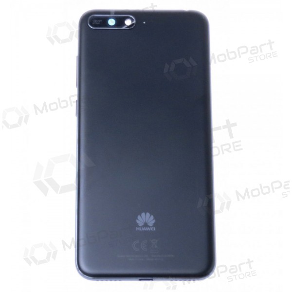 Huawei Y6 2018 baksida / batterilucka (svart) (begagnad grade C, original)