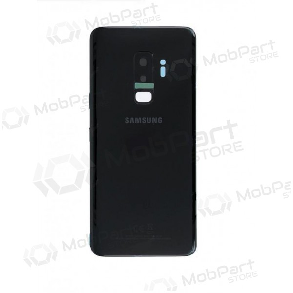 Samsung G965F Galaxy S9 Plus baksida / batterilucka svart (Midnight Black) (begagnad grade C, original)