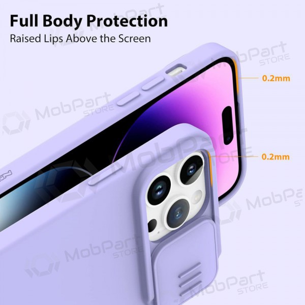 Fodral / skal Nillkin CamShield Silky Magnetic Silicone Apple iPhone 14 Plus šviesiai violett