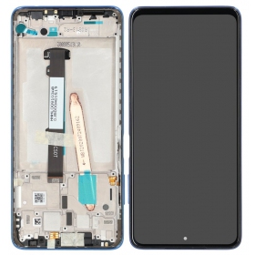 Xiaomi Poco X3 Pro / X3 / X3 NFC skärm (blå) (med ram) (Premium)