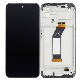 Xiaomi Redmi 10 2021 skärm (svart) (med ram) (Premium)