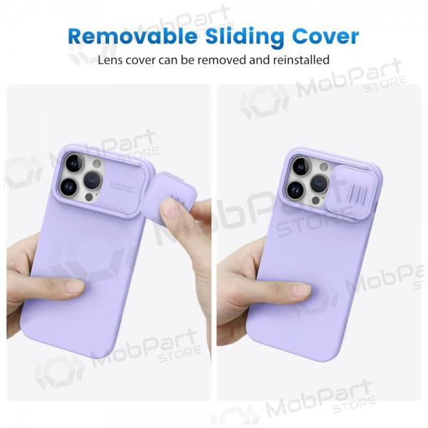 Fodral / skal Nillkin CamShield Silky Magnetic Silicone Apple iPhone 14 Pro Max šviesiai violett