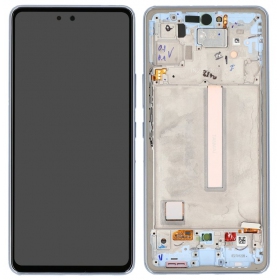 Ekranas Samsung A536 A53 5G 2022 su lietimui jautriu stikliuku och rėmeliu Awesome Black OLED (real size)