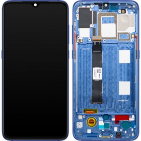 Xiaomi Mi 9 skärm (blå) (med ram) (original)