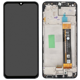 Ekranas Samsung A236 A23 5G su lietimui jautriu stikliuku och rėmeliu Black original (service pack)