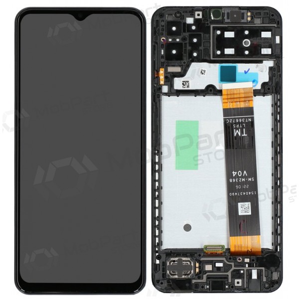 Ekranas Samsung A135 A13 4G 2022 su lietimui jautriu stikliuku och rėmeliu Black original