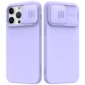 Fodral / skal Nillkin CamShield Silky Magnetic Silicone Apple iPhone 14 Pro šviesiai violett