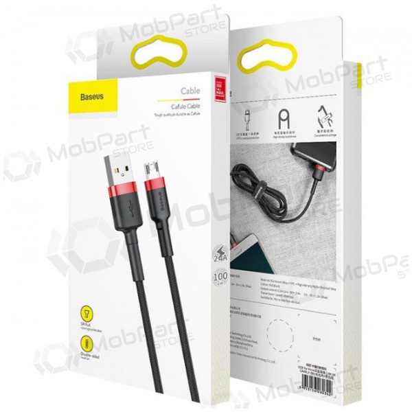 USB kabel Baseus Cafule Type-C 2.0m 2.0A (grå-svart) CATKLF-CG1