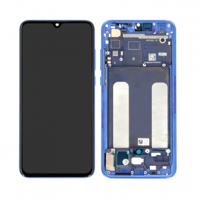 Xiaomi Mi 9 Lite skärm (blå) (med ram) (service pack) (original)