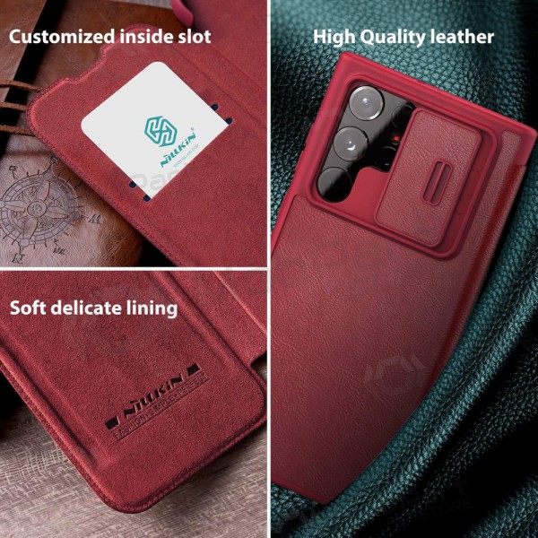 Fodral / skal Nillkin Qin Leather Samsung A346 A34 5G röd