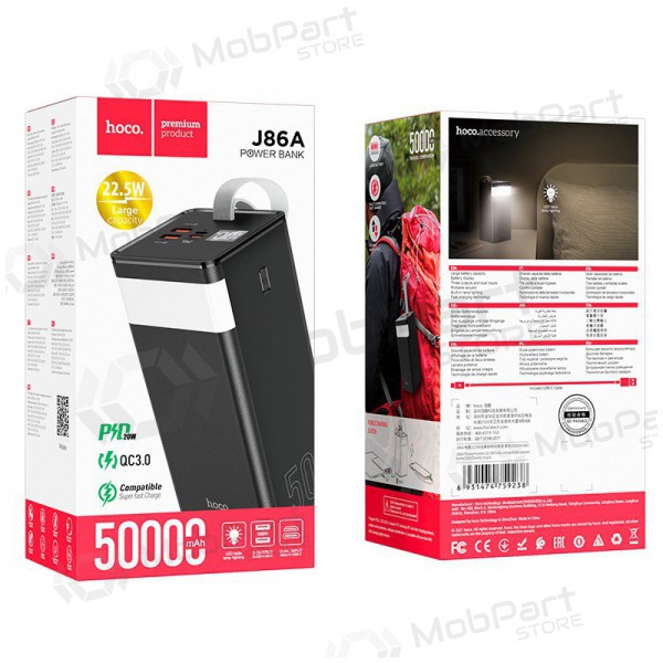 Powerbank Power Bank Hoco J86A 22.5W Quick Charge 3.0 50000mAh svart