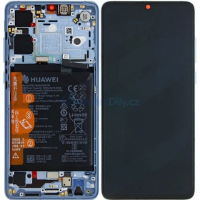 Huawei P30 (new version 2021) skärm (Breathing Crystal) (med ram och batteri) (service pack) (original)