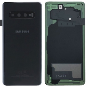 Samsung G973 Galaxy S10 baksida / batterilucka svart (Prism Black) (begagnad grade B, original)