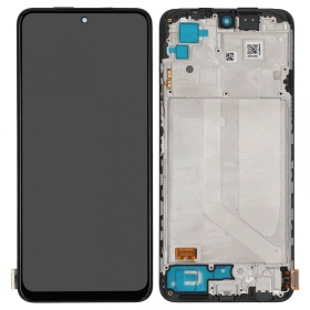 Xiaomi Redmi Note 10 / Redmi Note 10S / Poco M5s skärm (svart) (med ram)