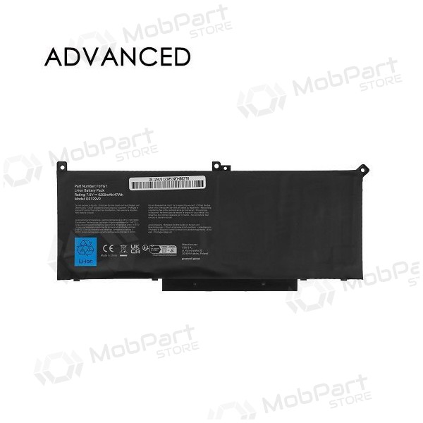 DELL F3YGT, 7200mAh laptop batteri, Advanced