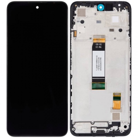 Xiaomi Redmi 12 4G / 12 5G skärm (svart) (med ram) (Premium)