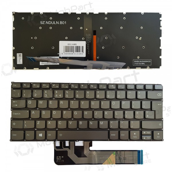 Lenovo Yoga 730-13IKB, 730-15IKB tangentbord (UK) (med belysning)