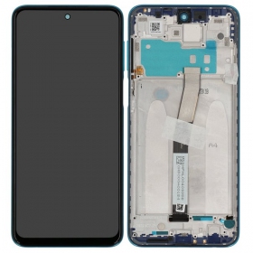Xiaomi Redmi Note 9 Pro / Note 9S skärm (blå) (med ram) (Premium)