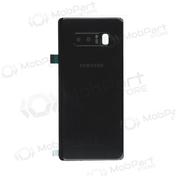 Samsung N950F Galaxy Note 8 baksida / batterilucka svart (Midnight Black) (begagnad grade A, original)