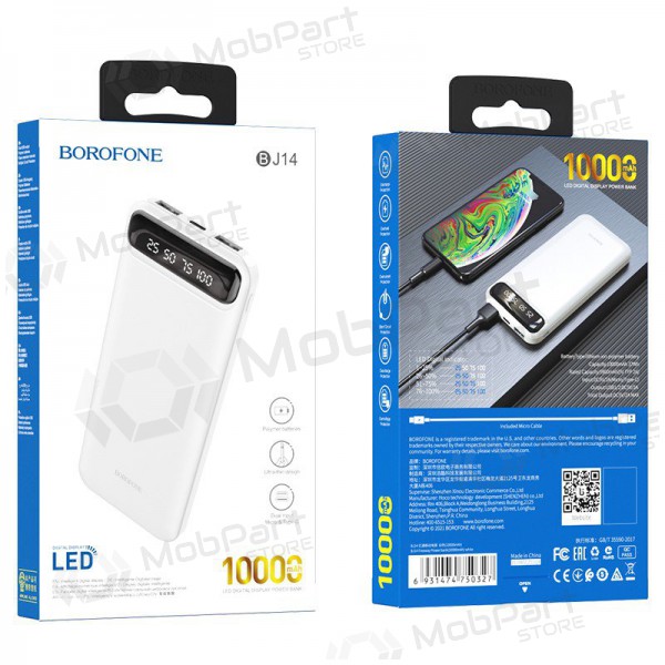 Powerbank Power Bank Borofone BJ14 Type-C microUSB 2*USB (2A) 10000mAh vit