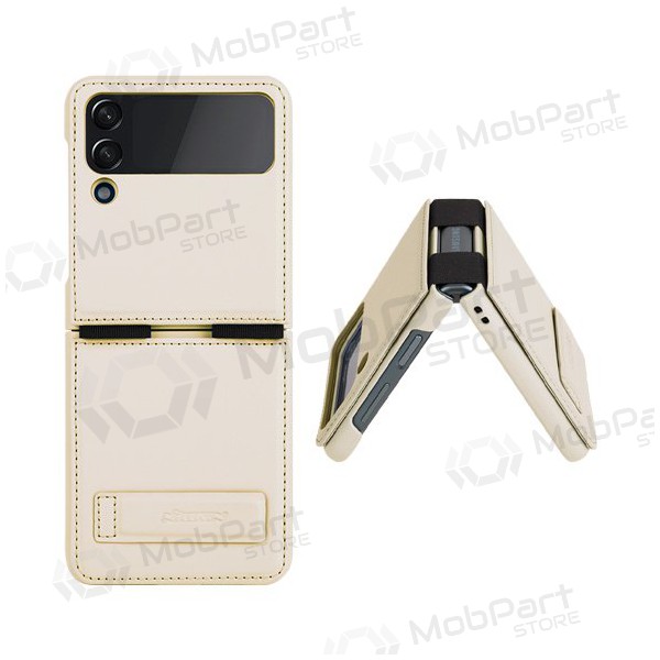 Fodral / skal Nillkin Qin Leather (Plain Leather) Samsung F721 Z Flip4 5G guld