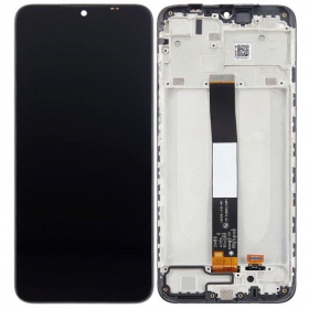 Xiaomi Redmi 9A / 9C / 9AT / 10A skärm (svart) (med ram) (Premium)