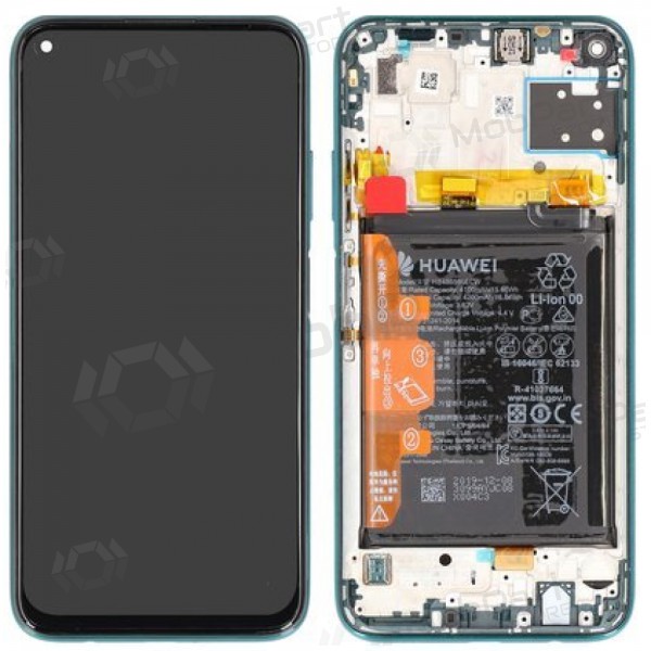 Huawei P40 Lite skärm (Crush Green) (med ram och batteri) (service pack) (original)