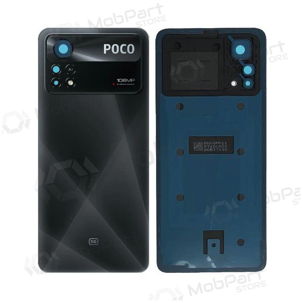 Xiaomi Poco X4 Pro 5G baksida / batterilucka (svart) (original) (service pack)