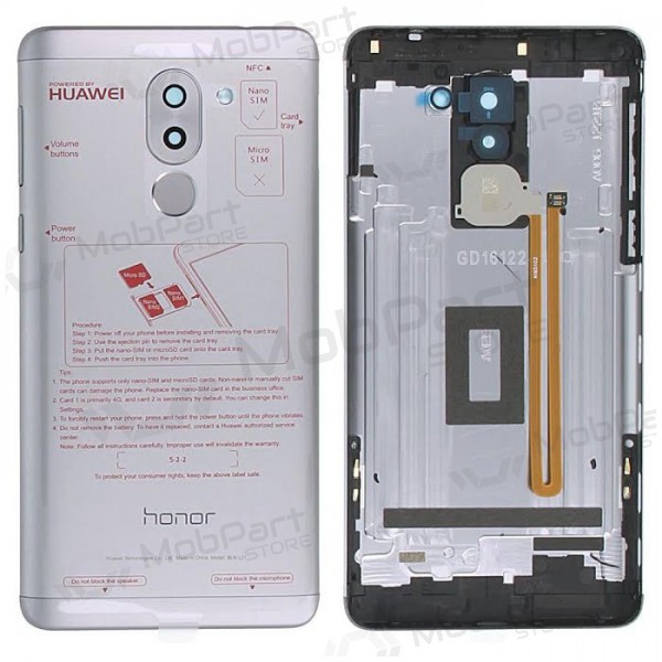 Huawei Honor 6X baksida / batterilucka (grå) (begagnad grade C, original)